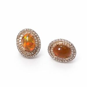 Effy 14K White Gold and Fire Opal Earrings